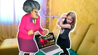 Злая училка Мисс Ти пришла в наш мир! Scary teacher 3D необычное прохождение!