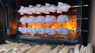 Korean Food - OAK FIREWOOD ROAST CHICKEN - 장작구이통닭 - Wood Fired Chicken