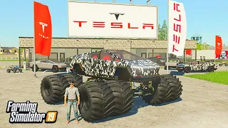 MEGA MONSTER TESLA CYBERTRUCK WITH CRAZY LIFT! | $2,000,000 | FARMING SIMULATOR 2019