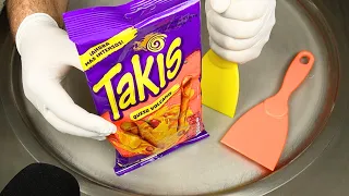 Takis Queso Volcano Ice Cream Rolls | Challenge - Can You Handle the Spicy and Sweet ComboASMR