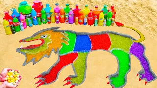 How to make Rainbow Lion with Orbeez, Coca Cola, Monster, Mirinda, Fanta vs Mentos & Popular Sodas