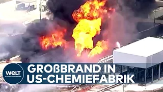 RIESIGE FLAMMEN IN TEXAS: Explosion setzt Chemiefabrik in Brand – Mindestens ein Verletzter