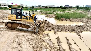 Great Work!! Bulldozer Clearing Land To Filling Soil On To Making A New Road