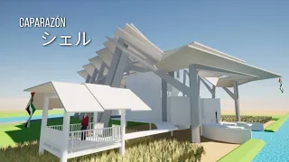 SKETCHUP 3D ANIMATION : Caparazón House by Santiago calatrava Style