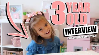 INTERVIEWING OUR 3 YEAR OLD! *same questions every year*