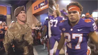 Clemson Football || Father returns from Afghanistan to surprise son before a game