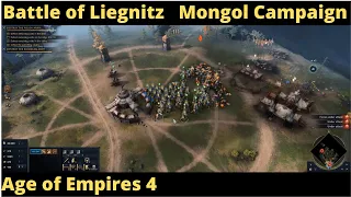 Age of Empires 4 The Battle of Liegnitz Mongol Empire Campaign Gameplay - Hard Difficulty