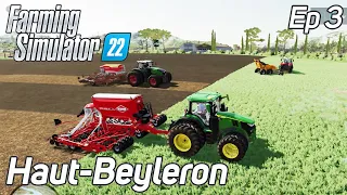 ⭐ Farming Simulator 22 ⭐FS22⭐ Haut-Beyleron ⭐ Grass Sowing With Double Tractors + Seeders  ⭐ Ep 3