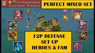 Lords Mobile - MIXED SET AND DEFENSE SET UP  -   F2P guide for optimized gears, heroes and familiars