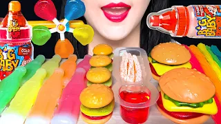 ASMR HAMBURGER GUMMY, BIG BABY BOTTLE CANDY, JELLY MUKBANG 햄버거 젤리, 감자튀김 젤리, 캔디 먹방 EATING SOUNDS