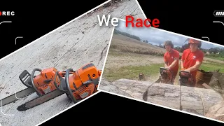 husqvarna 390xp v husqvarna 572xp  whats fastest #husqvarna #powersaw #race