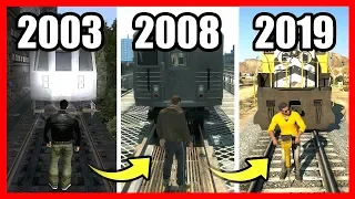 Getting Hit By Damn Train In  GTA games  (1997-2019) | Evolution of trains gta games