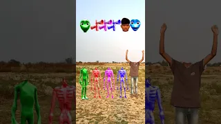 Red, Pink, Bule, Siren, Green Color Dame tu Cosito alien & Me Correct head Matching Funny VFX Magic