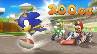 Sonic in Mario Kart Wii on 200cc (Mushroom Cup)