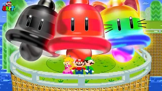 What if Mario Collect 999x Rainbow Giga Cat Bells in New Super Mario Bros. Wii?? | Game Animation
