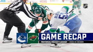 Vancouver Canucks vs Minnesota Wild | February 19, 2024 | Game Highlights | NHL Regular Season