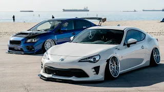 Jared's Bagged Toyota GT86 & Bricker's Bagged Subaru WRX || 4K