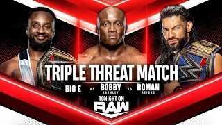 Big E Vs Roman Reigns Vs Bobby Lashley - WWE Raw 20/09/2021 (En Español)