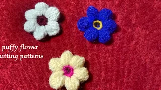 crochet puff flower/easy crochet flower for beginners-crochet puff #flowers #crochet #easy crochet