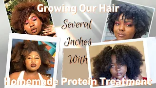 BEST DEEP CONDITION + PROTEIN TREATMENT FOR 4C NATURAL HAIR | HOW WE GREW 5+ INCHES ON OUR 4C HAIR