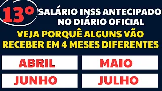 ANTECIPAÇÃO DO 13º INSS 2024: ENTENDA PORQUE ALGUNS VÃO RECEBER EM ABRIL, MAIO, JUNHO E JULHO