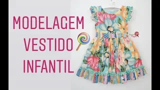 MODELAGEM VESTIDO INFANTIL  TAMANHO 4 ANOS E TAMANHO 5 ANOS