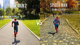 Spiderman 2 vs Spiderman Remastered - Cool Details and Physics Comparison