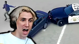 xQc reacts to INSANE POLICE CHASE