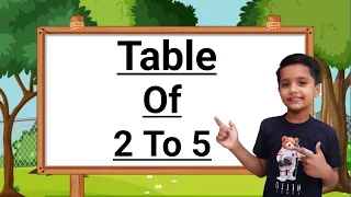 Table Of 2 To 5 | Learn Table 2 To 5 | Multiplication Table 2 to 5 | Easy Learn Table 2 To 5 | Table