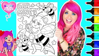 Coloring Kimmi The Clown Valentine's Day Coloring Book Bee Mine Coloring Page | Ohuhu Art Markers