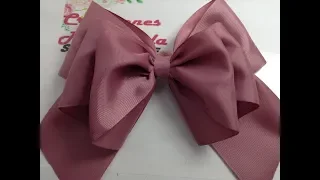 Lazo grande  doble  tono rosa palo VIDEO NO.745 Creaciones Rosa Isela