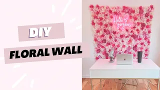 How To Make A Floral Wall| DIY Flower Wall for A Podcast Studio Background