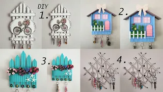 DIY - 4 BEAUTIFUL KEY HOLDER IDEAS  - Handmade Key Holder