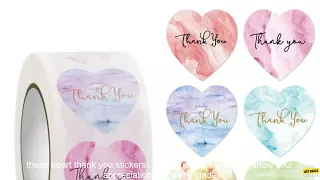 1005004712236744 100 500pcs Heart Thank You Stickers Flowers Decorative Sealing Sticker