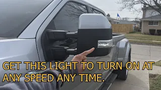 Get FORD mirror spotlights to turn on at any speed. super duty and F-150!