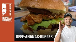 Schnelles Beef-Ananas-Burger Rezept von Steffen Henssler