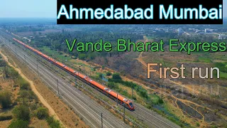 Orange Vande Bharat Express Ahmedabad Mumbai central 22962 Skipping Umbergaon Road