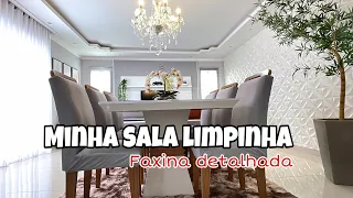 ❤️ FAXINA NA SALA/ LAVEI O TAPETE A CORTINA E A PERSIANA/ PAREDE DE GESSO LIMPINHA!