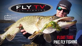 FLY TV - Float Tube Pike Fly Fishing in Holland