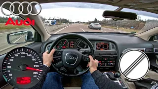 Audi A6 C6 3.0 TDI 233 HP Allroad Quattro German Autobahn (2007) | POV Test Drive Top Speed