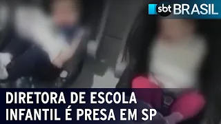 Diretora de escola infantil que teria mandado amarrar bebês é presa | SBT Brasil (29/04/22)