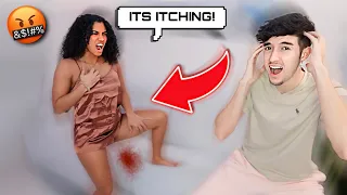 Rubbing “ITCHING POWDER” In My Girlfriends Underwear PRANK! *HILARIOUS*