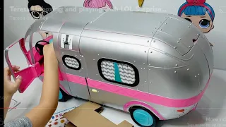 Teresa Unboxing and playing with LOL Surprise OMG 4-in-1 Glamper Fashion Camper with 55+ Surprises!