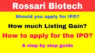 Rossari Biotech IPO | Should you subscribe? How much listing gain ? How to apply?