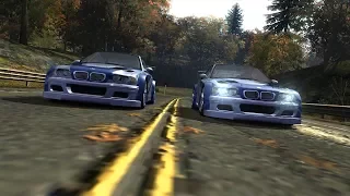 Nameless Driver's BMW M3 GTR vs Razor's BMW M3 GTR [NFS Most Wanted 2005]