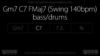 Gm7 C7 FMaj7 (swing 140 bpm) - bass/drums