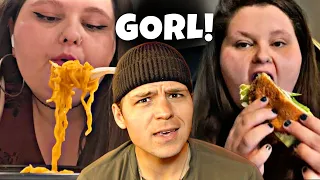 Reacting to Amberlynn's UNHINGED Full Day Of Eating...