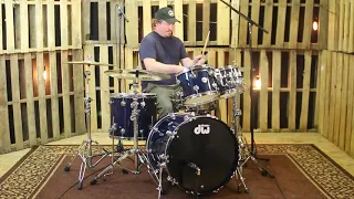 DW Collector's Royal Blue Lacquer Drum Set  - 22, 10, 12, 16