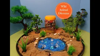 Terra by Battat Wild Animal Figures Watering Hole Tray Small World Diorama - Learn Animal Names