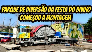 Montagem do parque de diversões da festa do divino em Tijucas - SC